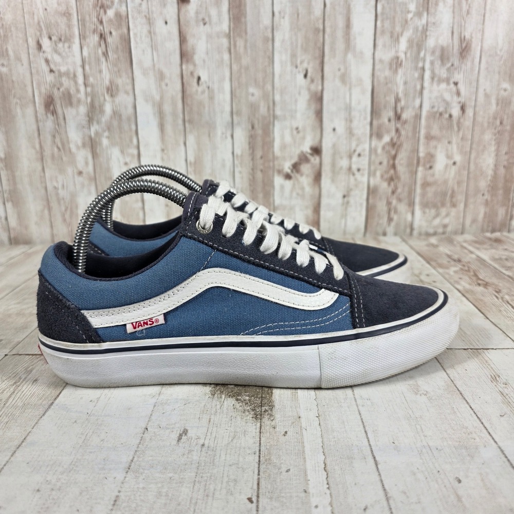 Vans Old Skool Pro Navy Blue Suede Canvas Skate Shoes Mens 7.5 721454